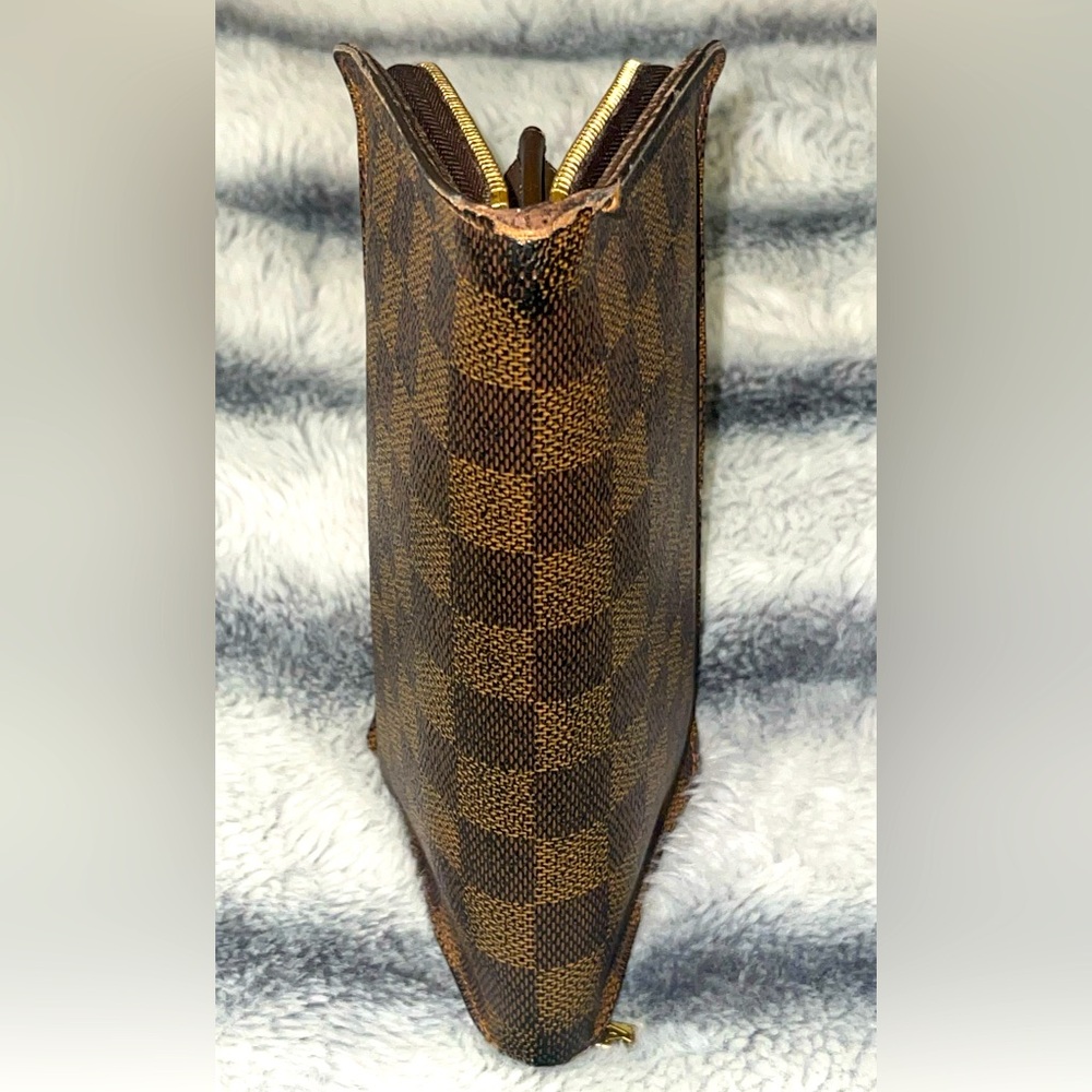 Authentic Louis Vuitton Damier Ebene Canvas Pre-Loved Vintage Zippy Wallet Brown - Picture 6 of 16